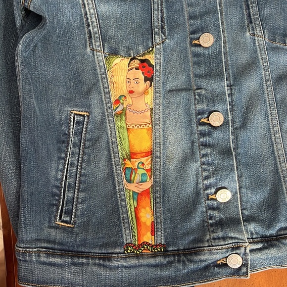 Frida Kahlo Theme GAP Jeans Jacket (Size S) - Picture 3 of 6